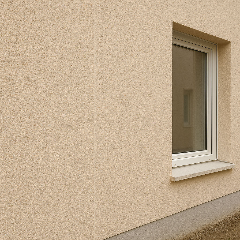 Frisch verputzte Fassade